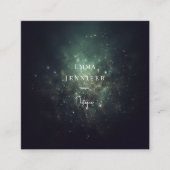 緑の黒かすかな優しいグリッター背景 スクエア名刺 (正面)