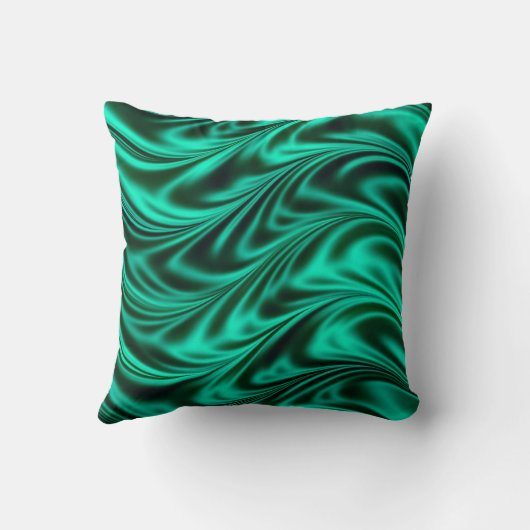 緑の黒く膚触りがよい波 クッション (裏面)