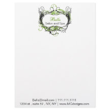 緑の黒と白のシックなビジネスのレターヘッド