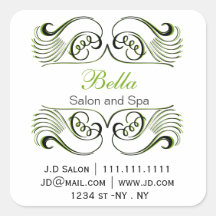 緑の黒と白のシックなビジネステッカー