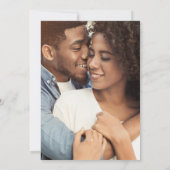 緑の黒と金ゴールドの伝統的写結婚真 招待状 (裏面)