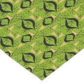 緑の黒と金ゴールドの原子パターン | 50年代 ショートテーブルランナー (コーナー)