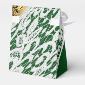 緑の黒と金ゴールドの白いレース結婚の フェイバーボックス (裏面サイド)