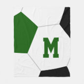 緑の黒またはあなたのカスタムサッカーチームの色 フリースブランケット (正面)