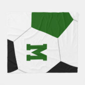 緑の黒またはあなたのカスタムサッカーチームの色 フリースブランケット (正面(横))