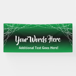 緑の黒グラデーションいライトストリング独自の文字を追加 横断幕