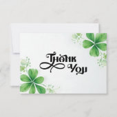 緑の黒モダン文字ベビーシャワー サンキューカード (正面)