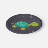 緑の黒板のカメのパーティーのプレート ペーパープレート (アングル)