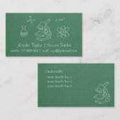 緑の黒板の科学の教師の名刺 名刺 (正面/裏面)