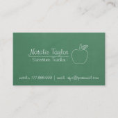 緑の黒板のAppleの代用教員の個人教師 名刺 (正面)