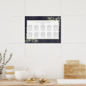 緑の黒板結婚の座席表 ポスター (キッチン)