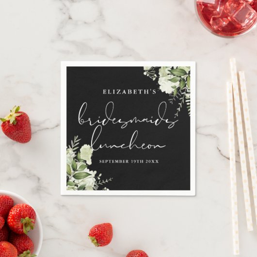 緑の黒白の花嫁の昼食会 スタンダードカクテルナプキン (インサイチュ)