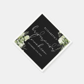 緑の黒白の花嫁の昼食会 スタンダードカクテルナプキン (角)