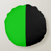 緑の黒2色トーン半分割 ラウンドクッション (裏面)
