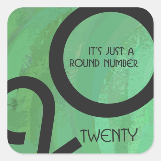 緑の10年の誕生日 スクエアシール (正面)