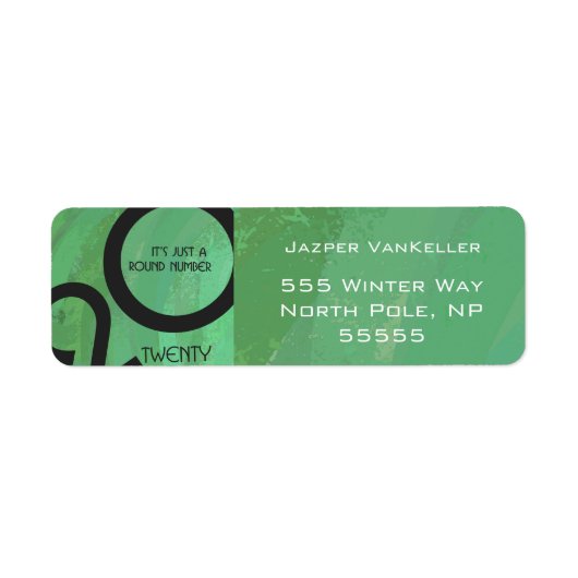 緑の10年の誕生日 ラベル (正面)