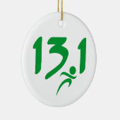 緑の13.1の半マラソン セラミックオーナメント (右)