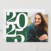 緑の2025年写真付き卒業パーティー招待状 招待状 (正面)
