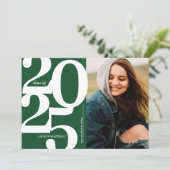 緑の2025年写真付き卒業パーティー招待状 招待状 (スタンド正面)