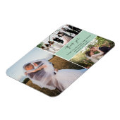 緑の3つの写真コラージュに感謝結婚します マグネット (左側)