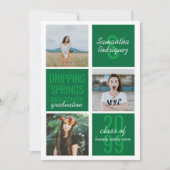 緑の3フォトおもしろいボックス卒業招待状 招待状 (正面)