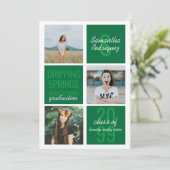 緑の3フォトおもしろいボックス卒業招待状 招待状 (スタンド正面)