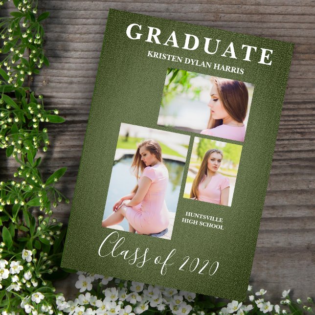 緑の3枚の写真がコラージュの卒業繊維 (クリエイターアップロード済み)