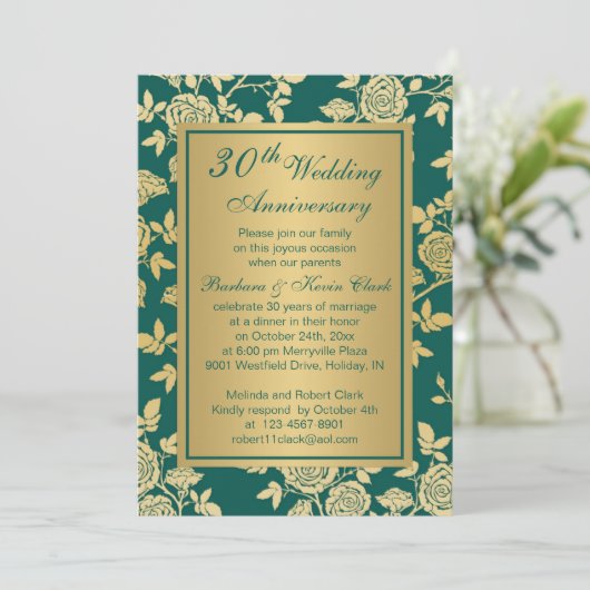 緑の30周年記念に金のバラ 招待状 (スタンド正面)