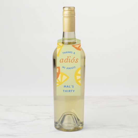 緑の30歳の誕生日メキシコのアディオス20sのお願い ボトルネックタグ (ボトル)