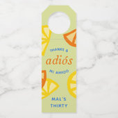 緑の30歳の誕生日メキシコのアディオス20sのお願い ボトルネックタグ (正面)
