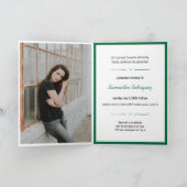 緑の4フォトおもしろいボックス卒業招待状 招待状 (内部)