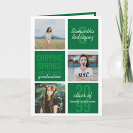 緑の4フォトおもしろいボックス卒業招待状 招待状
