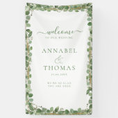 緑の「ようこそ」結婚の 横断幕 (縦)