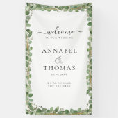 緑の「ようこそ」結婚の 横断幕 (縦)