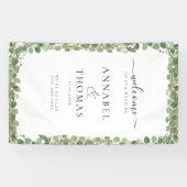 緑の「ようこそ」結婚の 横断幕 (横)