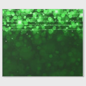 緑の《写真》ぼけ味クリスマスライト ラッピングペーパー (フラット)