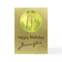 緑の〔占星術の〕十二宮図記号《星座》乙女座の金ゴールド背景