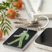 緑の"歩行"交通ライト姿 キーホルダー (正面右)