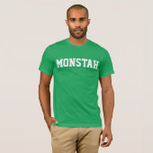 緑の"Monstah"のティー Tシャツ (正面フル)