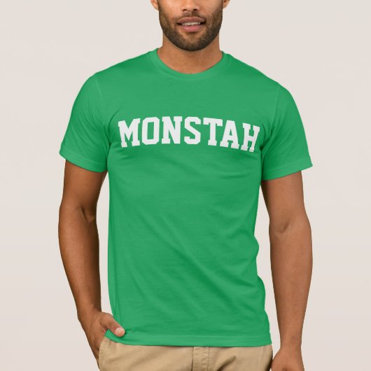 緑の"Monstah"のティー Tシャツ (正面)