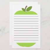 緑のAppleによって並べられる文房具 便箋 (正面/裏面)