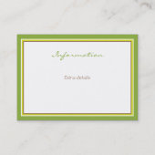 緑のAppleの乳母車|の情報カード 名刺 (裏面)