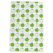 緑のAppleパターンギフトバッグ ミディアムペーパーバッグ (裏面)