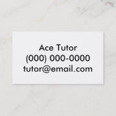 緑のApple及び本の個人教師 名刺 (裏面)