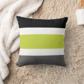 緑のApple及び黒く大きくストライプのな装飾用クッション クッション (ブランケット)
