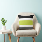 緑のApple及び黒く大きくストライプのな装飾用クッション クッション (椅子)