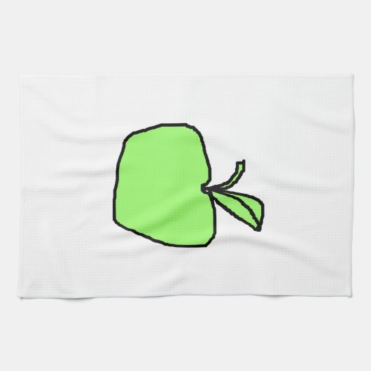 緑のApple キッチンタオル (横)