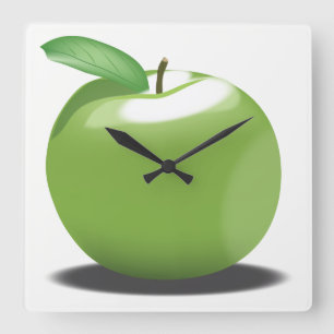 緑のApple スクエア壁時計