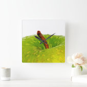 緑のApple スクエア壁時計 (ホーム)