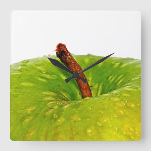 緑のApple スクエア壁時計 (正面)